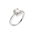 925 sterling silver zircon inlaid open ring - silvery