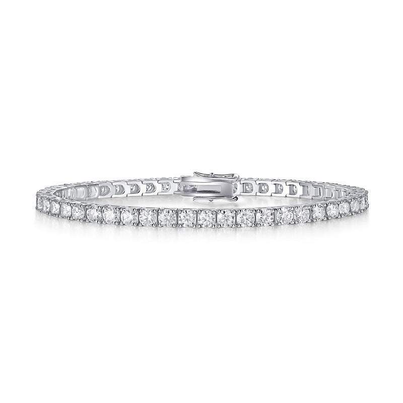 925 Sterling Silver Moissanite 2mm Full Set Tennis Bracelet