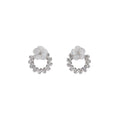 925 sterling silver flower earrings - silvery