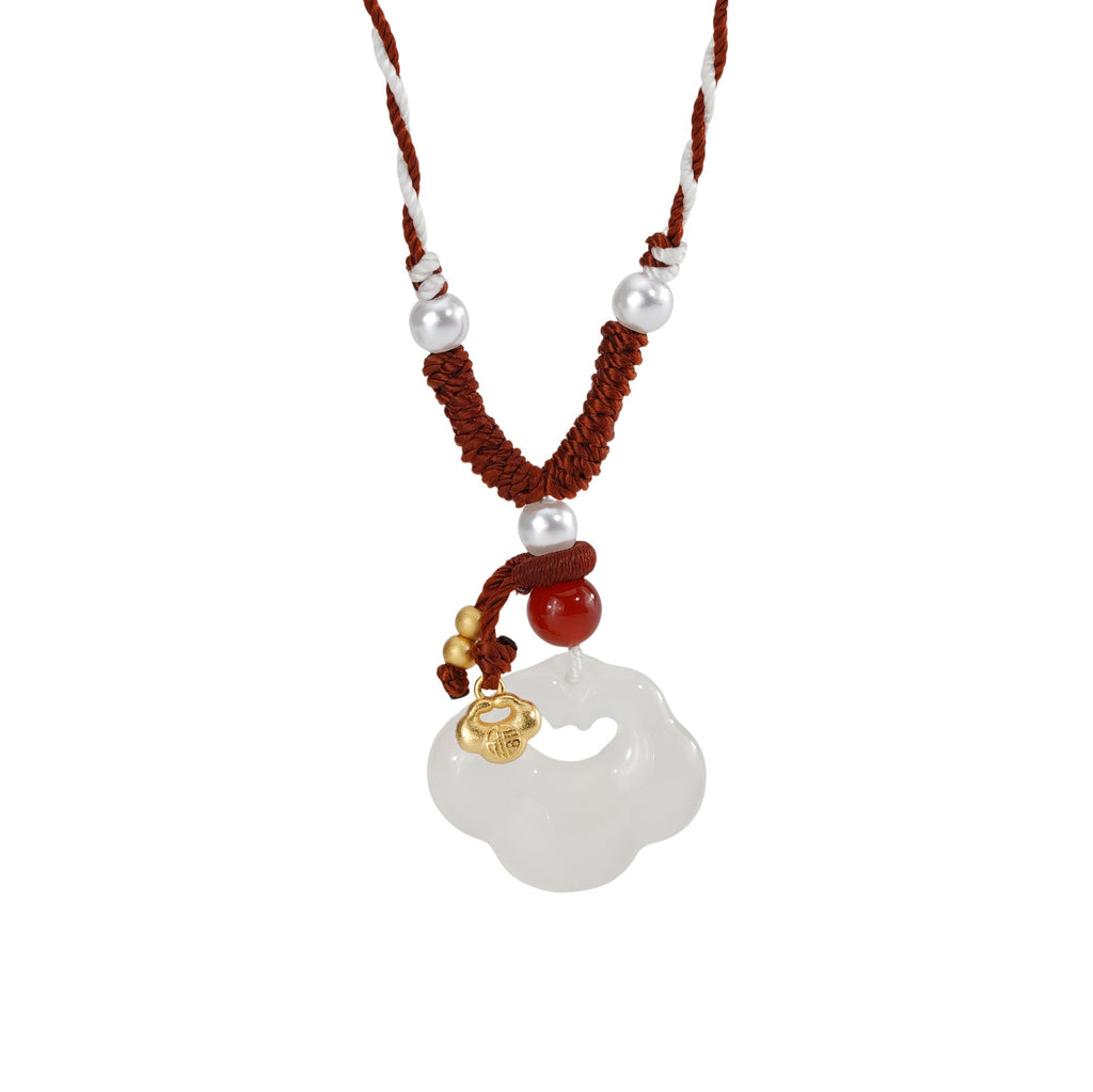 Xiangyun Lock Pendant Handmade Rope Necklace