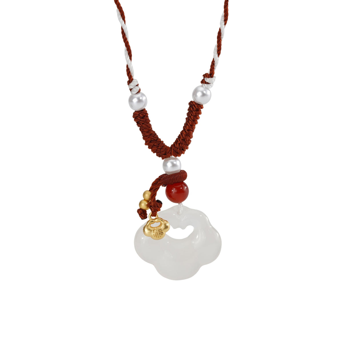 Xiangyun Lock Pendant Handmade Rope Necklace