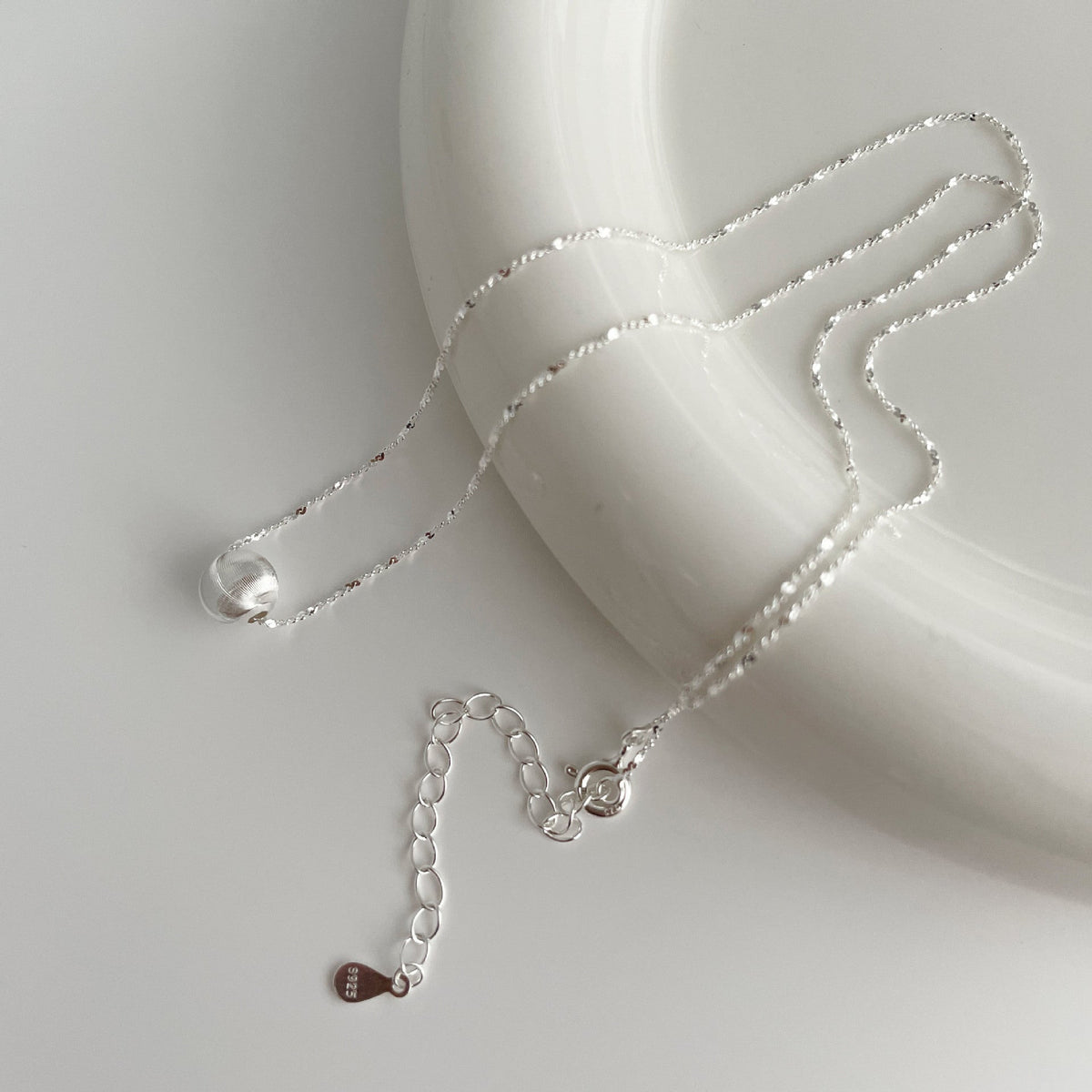 925 sterling silver necklace - silvery