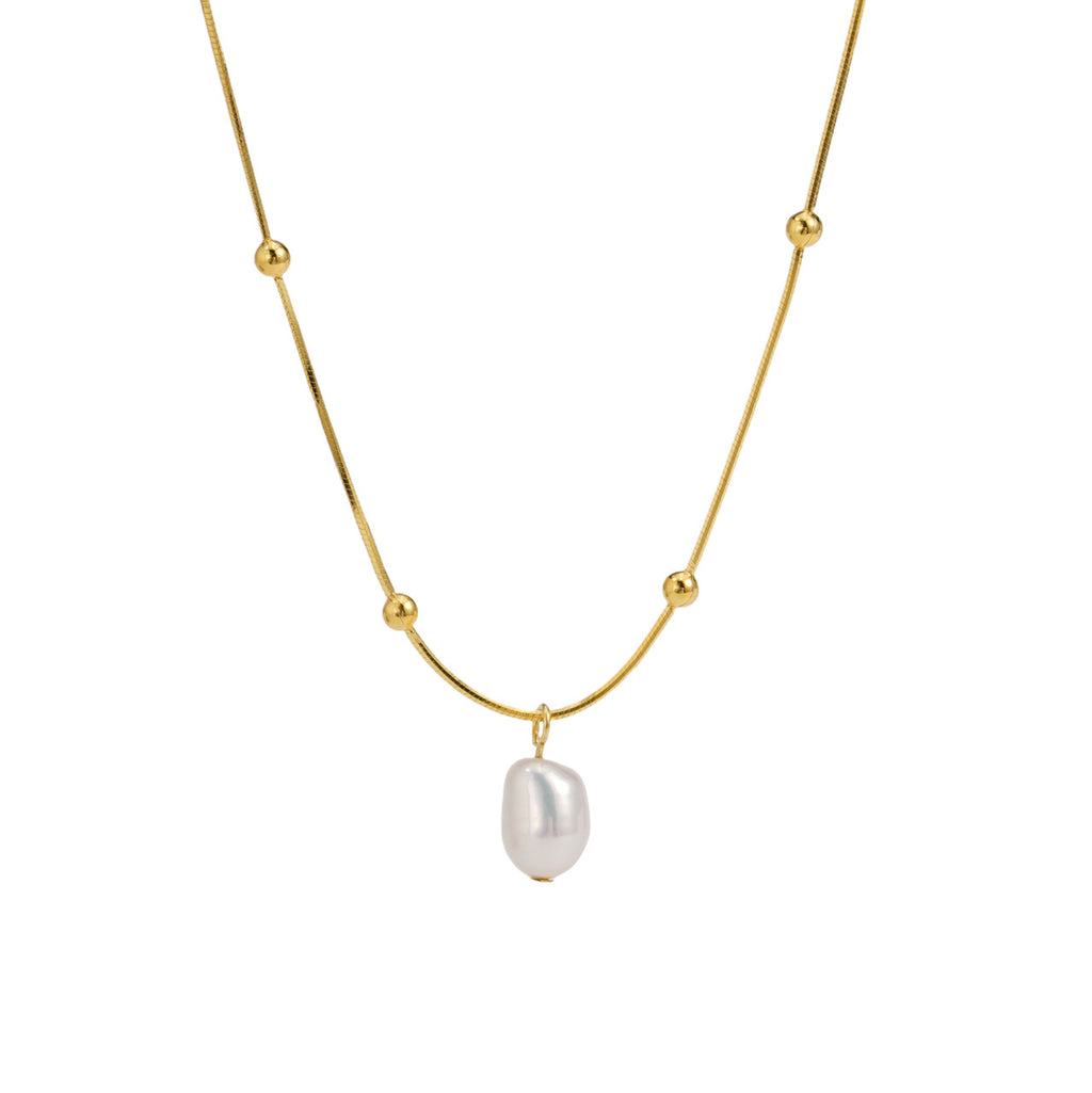 925 sterling silver Baroque pearl necklace