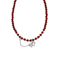 925 sterling silver red agate necklace