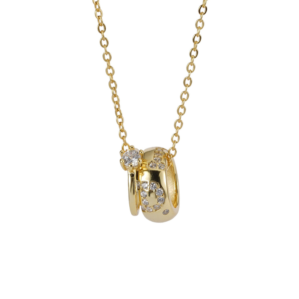 925 sterling silver double ring pendant necklace