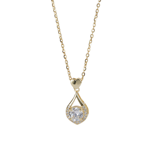 925 sterling silver droplet shaped pendant necklace
