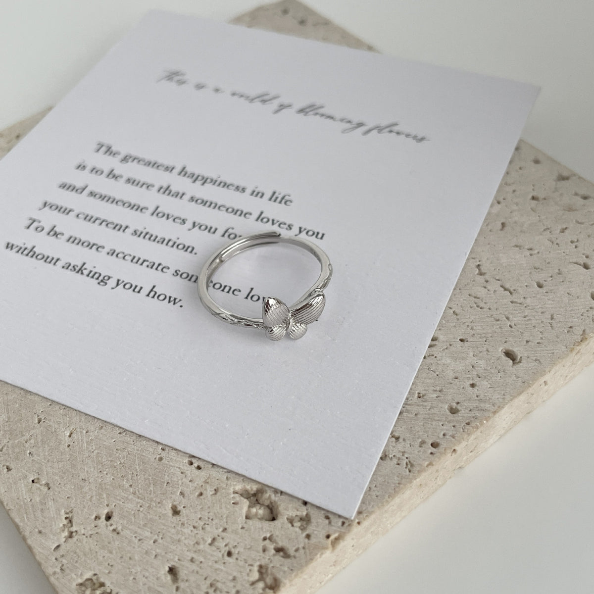 925 sterling silver butterfly shaped open ring - silvery
