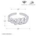S925 Sterling Silver Ring with Zirconia Inlay, Croissant Braid Pattern