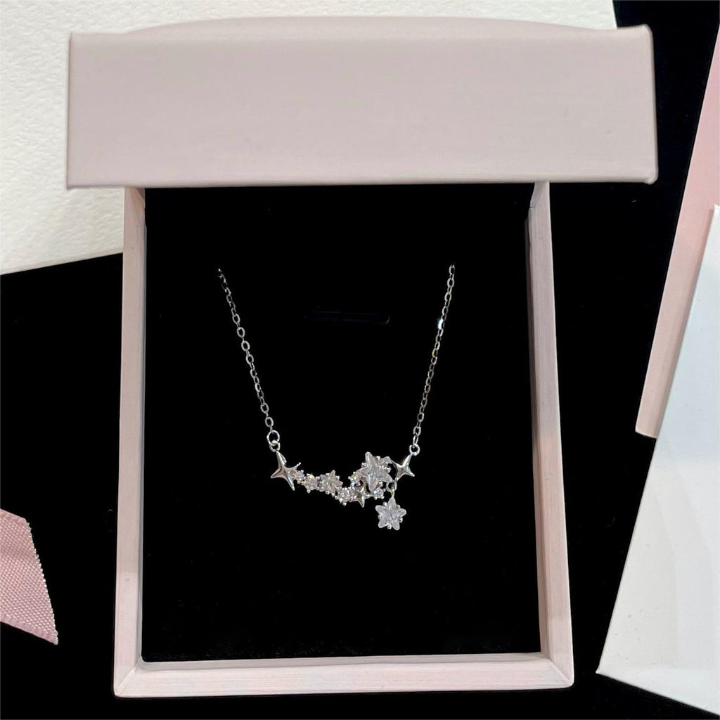 925 sterling silver star pendant necklace - silvery