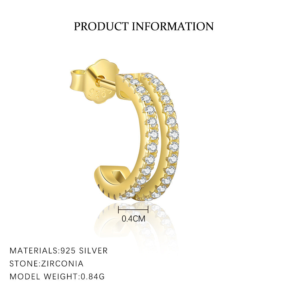 S925 Sterling Silver Ear Stud and Earring Set