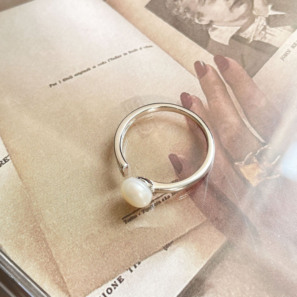 S925 sterling silver freshwater pearl ring