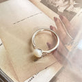 S925 sterling silver freshwater pearl ring