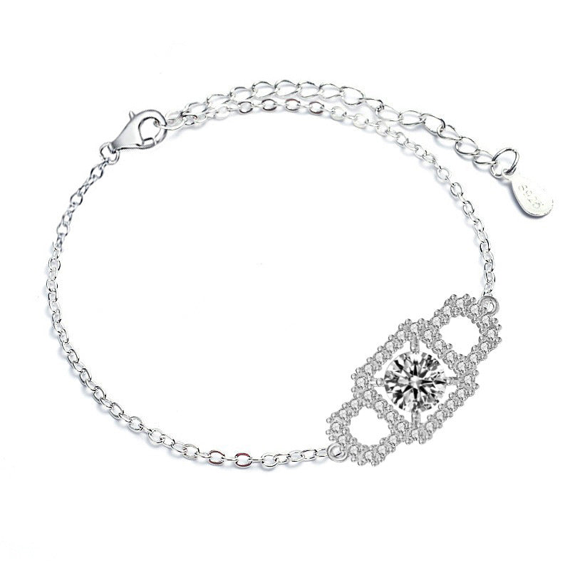 S925 Sterling Silver Square Moissanite Bracelet