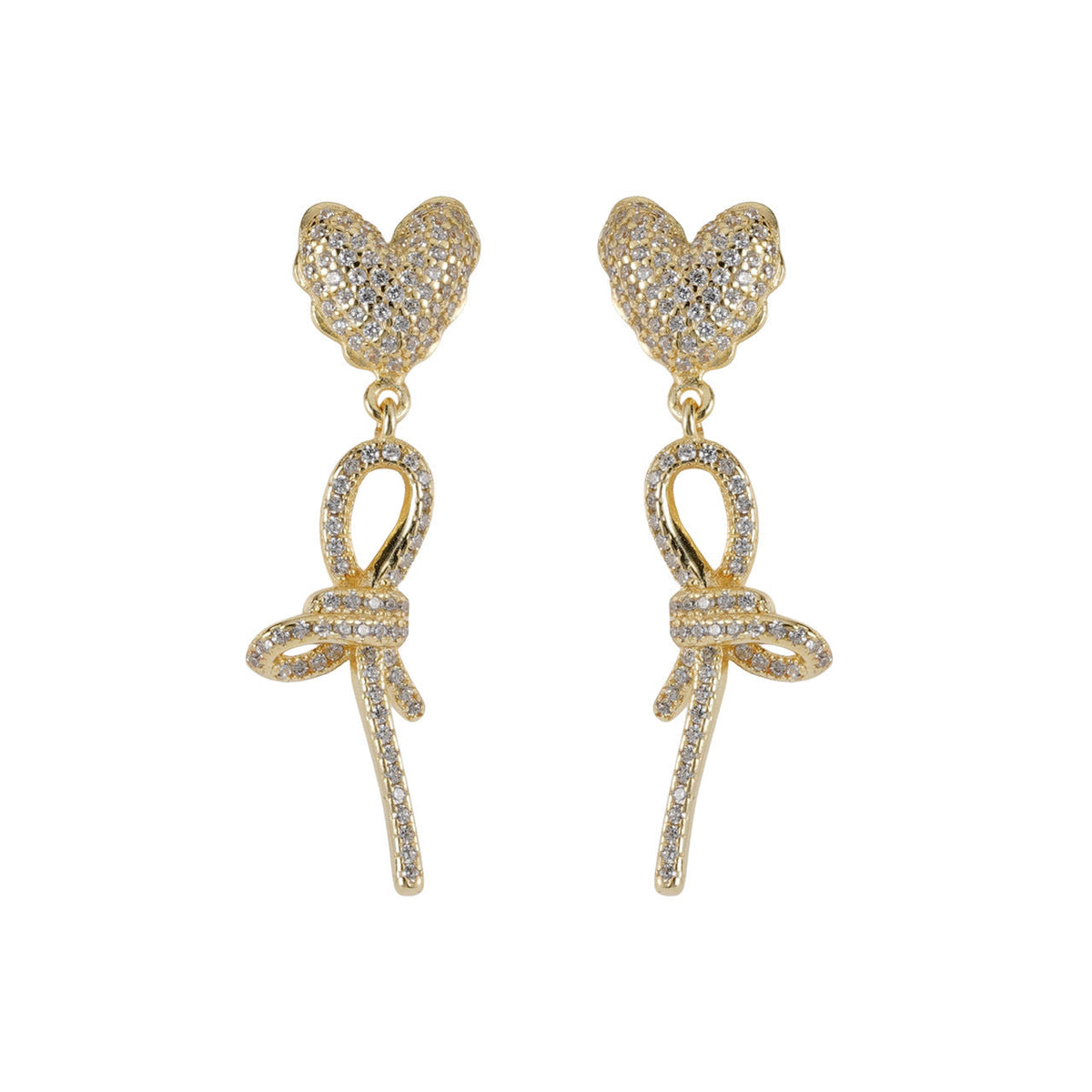 925 sterling silver heart-shaped long earrings