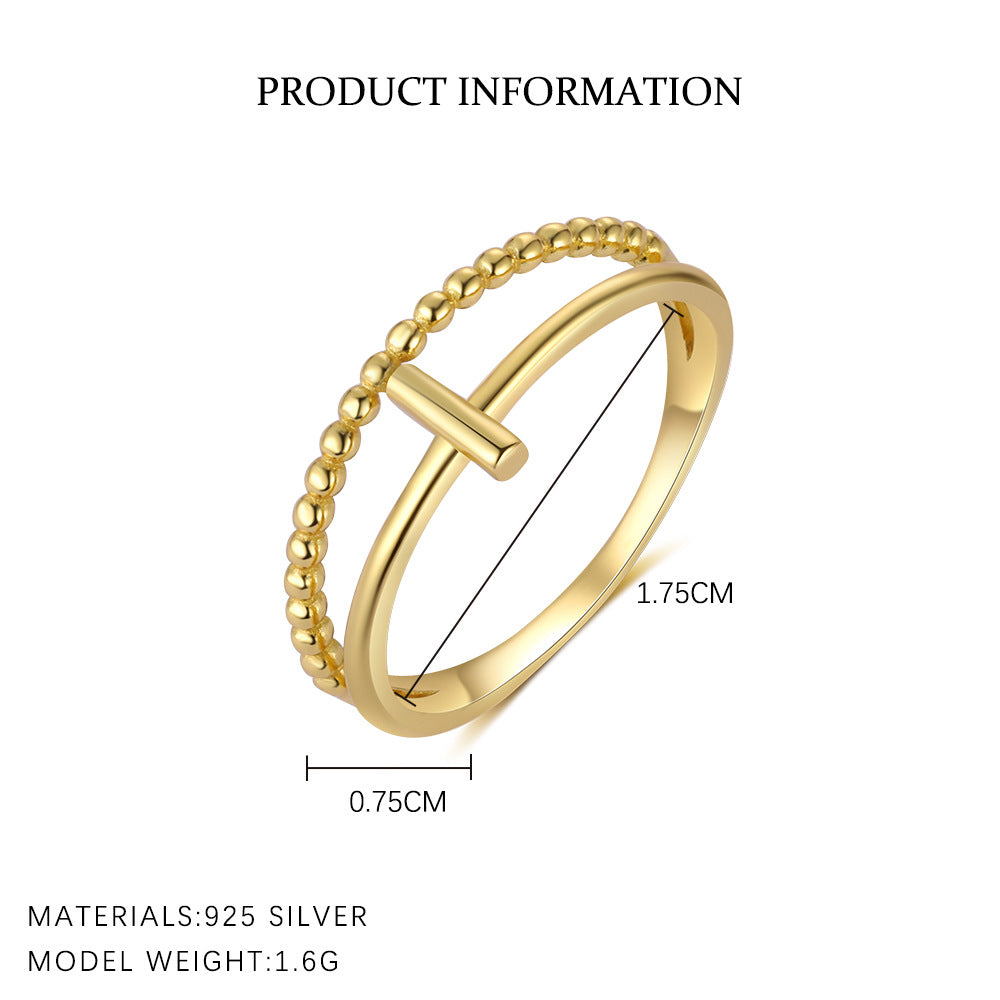 S925 Sterling Silver Open Ring with Zirconia