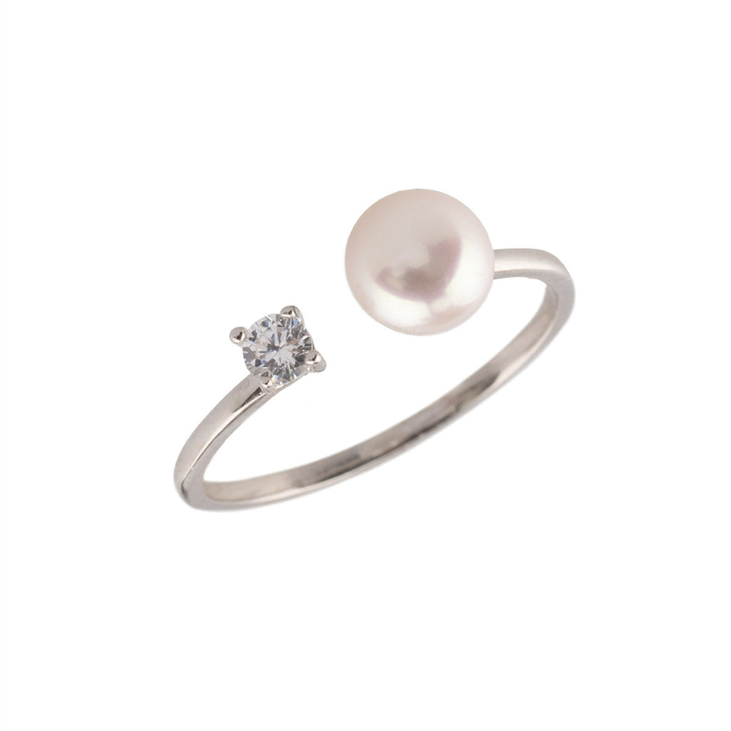 S925 sterling silver freshwater pearl ring