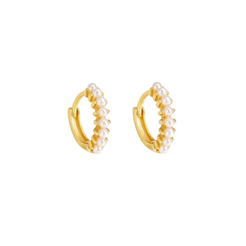 925 sterling silver imitation pearl ear buckle