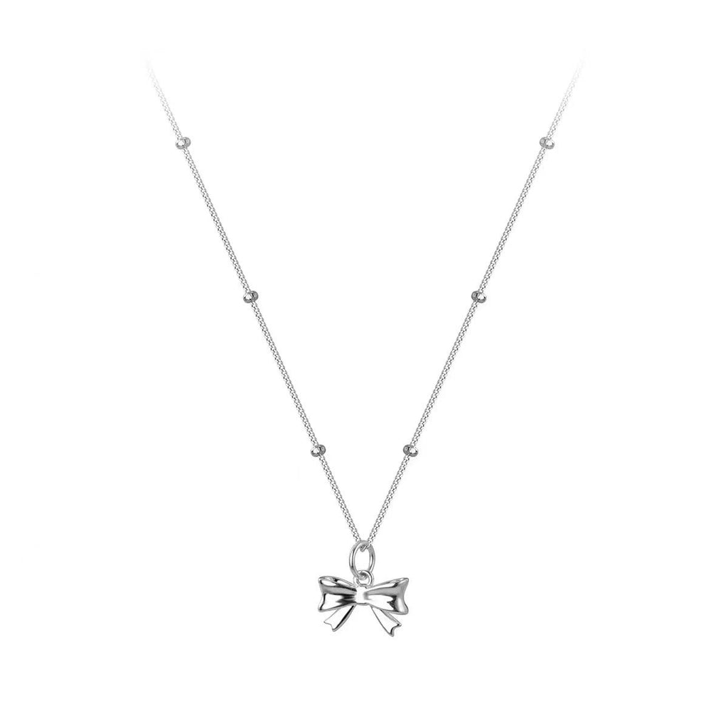 925 sterling silver bowknot pendant necklace