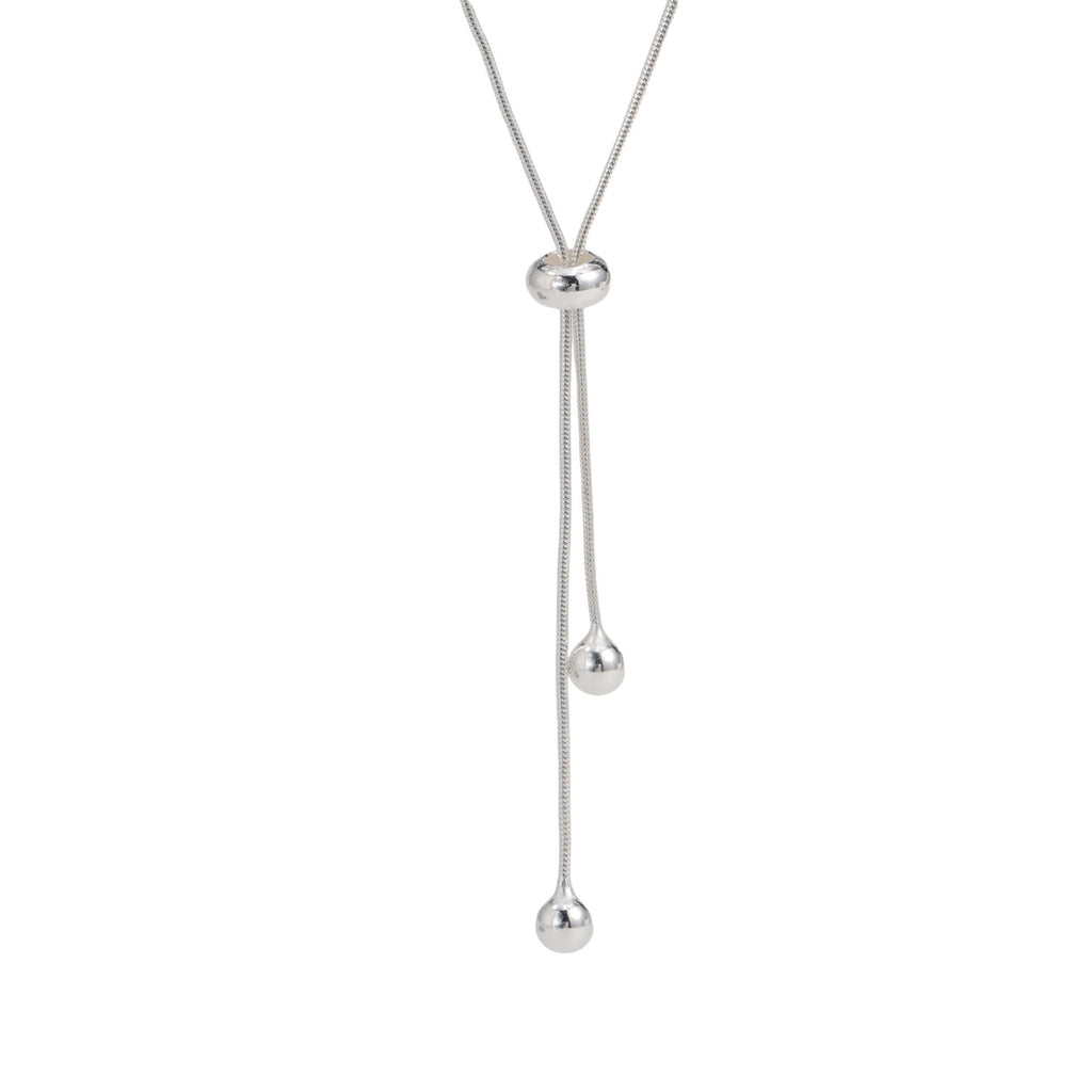 925 sterling silver tassel necklace - silvery