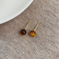 925 sterling silver tiger eye stone earrings - golden
