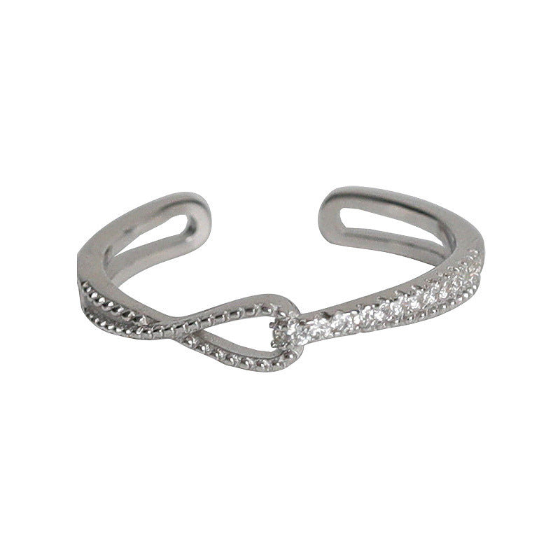 925 sterling silver sparkling zirconium ring