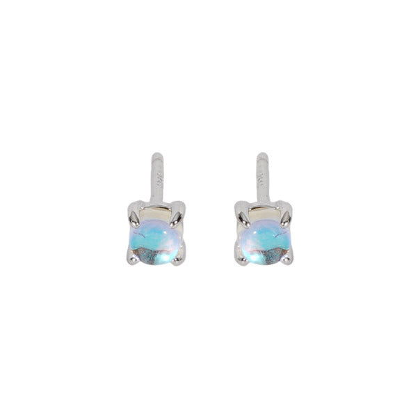 S925 silver small and exquisite imitation moonstone earring