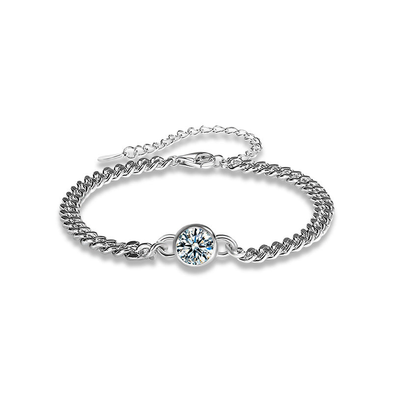 S925 Sterling Silver Moissanite Bubble Bracelet