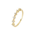 S925 sterling silver sparkling zirconium ring - golden