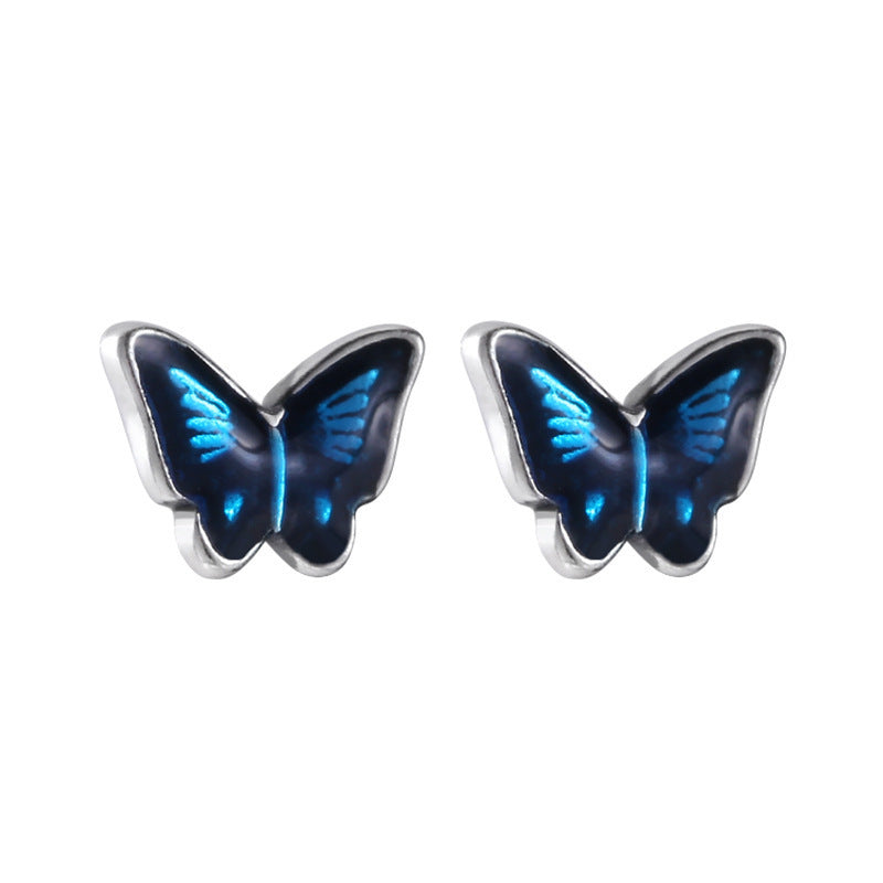999 Silver Butterfly Earrings - Silvery