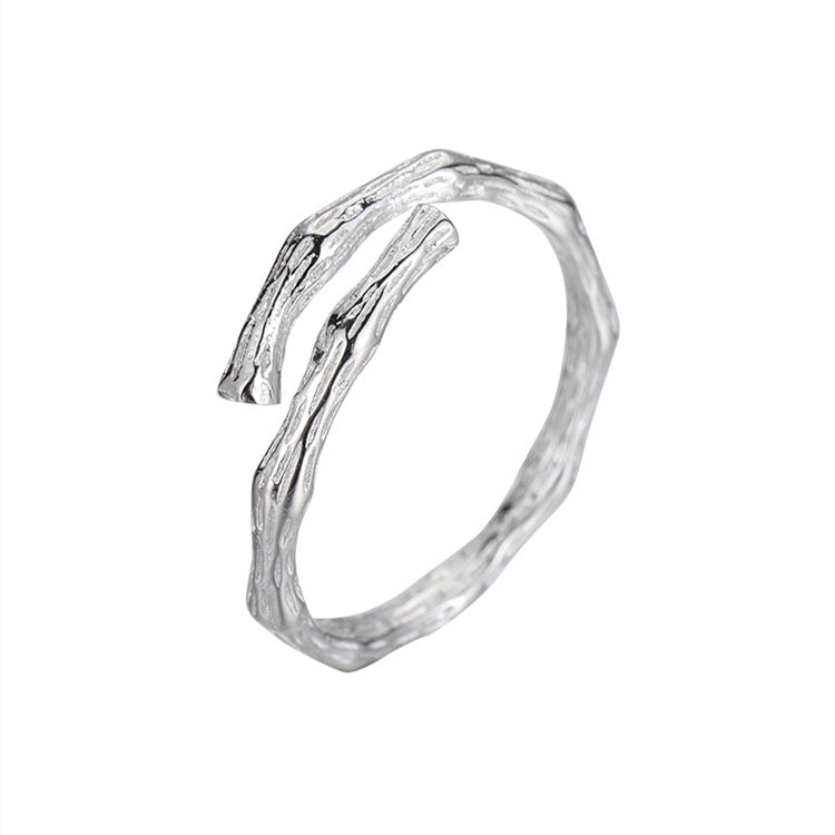925 sterling silver open-end ring - silvery