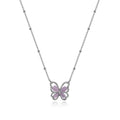 925 sterling silver butterfly shaped pendant necklace - silvery
