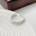 S925 sterling silver striped open ring