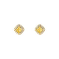 925 sterling silver square earrings - golden
