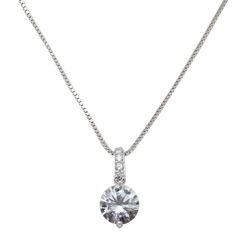 925 sterling silver zircon necklace