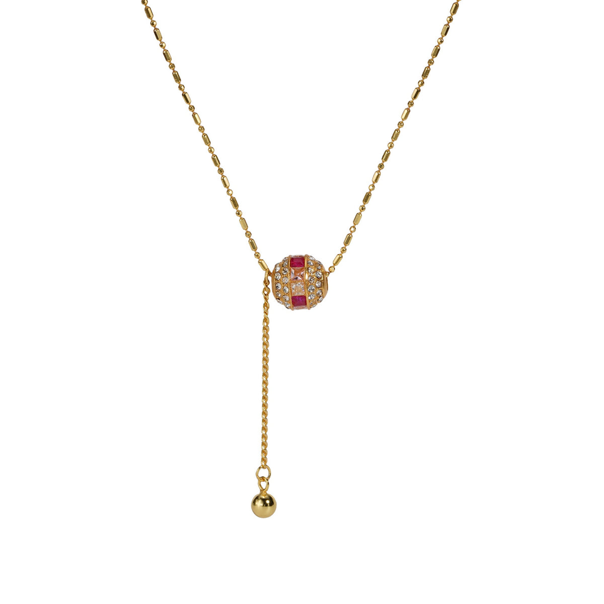 S925 sterling silver colored sparkling zirconium necklace - golden