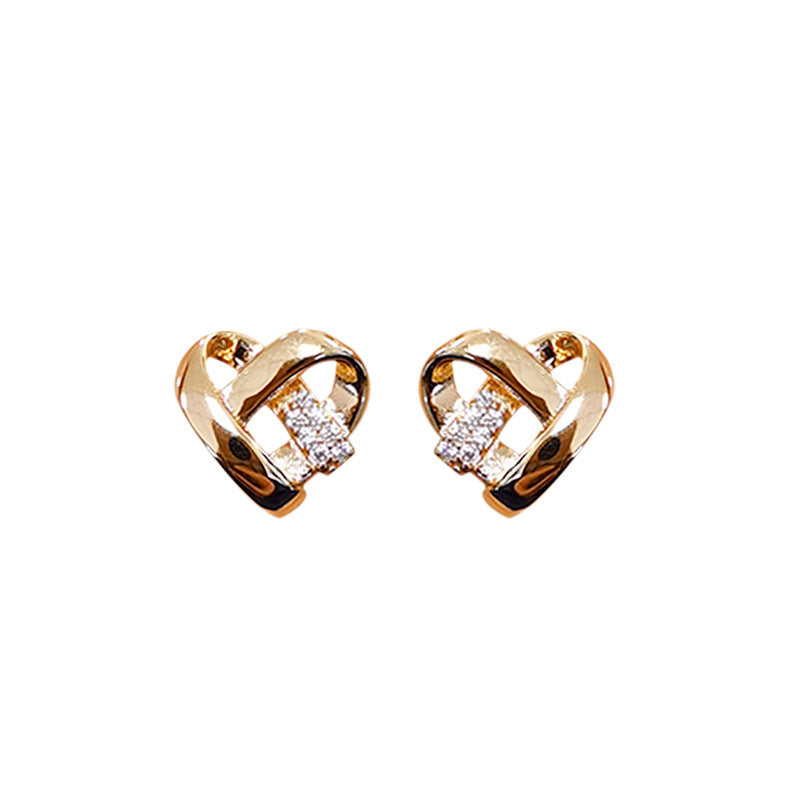 S925 sterling silver heart earrings