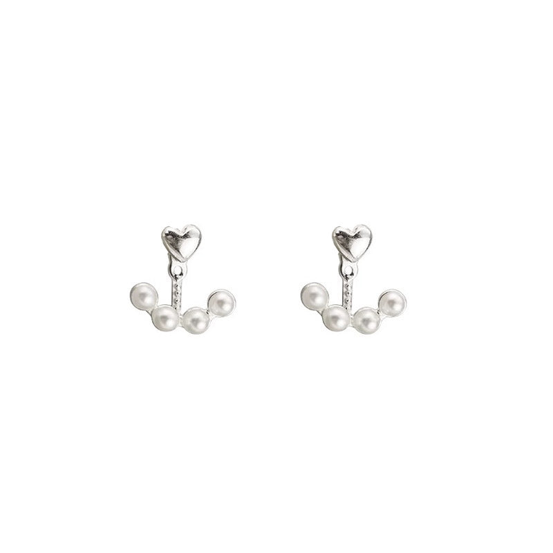  925 sterling silver pearl earrings - silvery