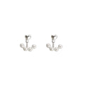  925 sterling silver pearl earrings - silvery