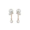 S925 silver pearl tassel earrings