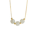 925 Sterling Silver Hotan Jade Necklace - Golden