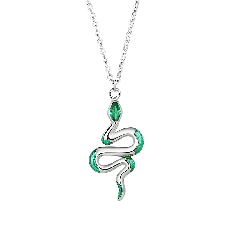 S925 sterling silver snake necklace