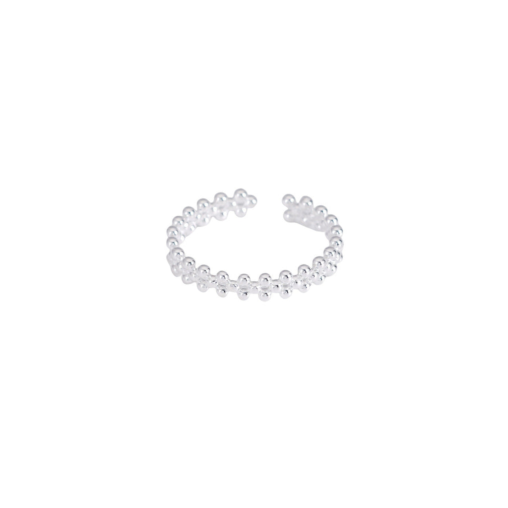 925 sterling silver open-end ring - silvery