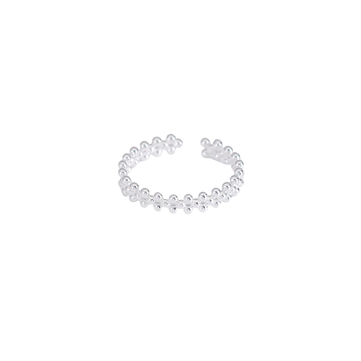 925 sterling silver open-end ring - silvery