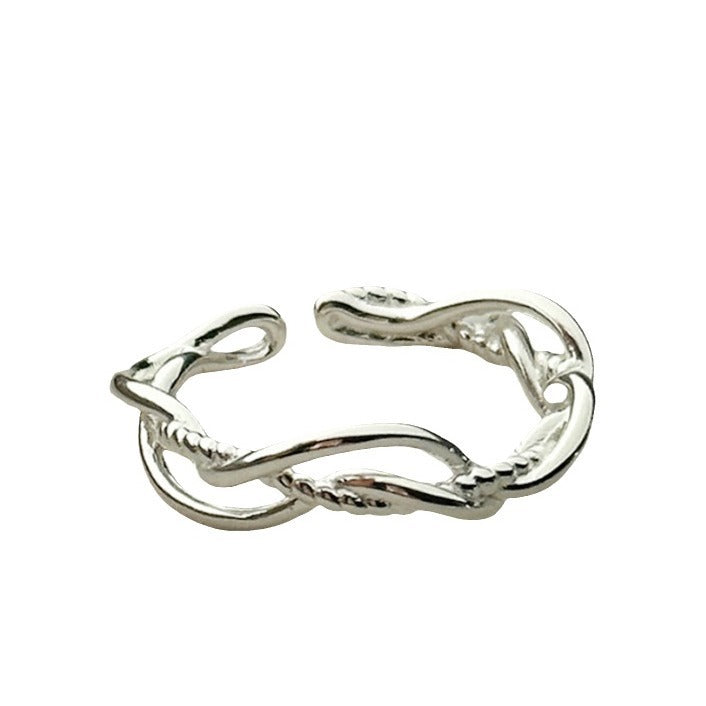 925 sterling silver open ring - silvery