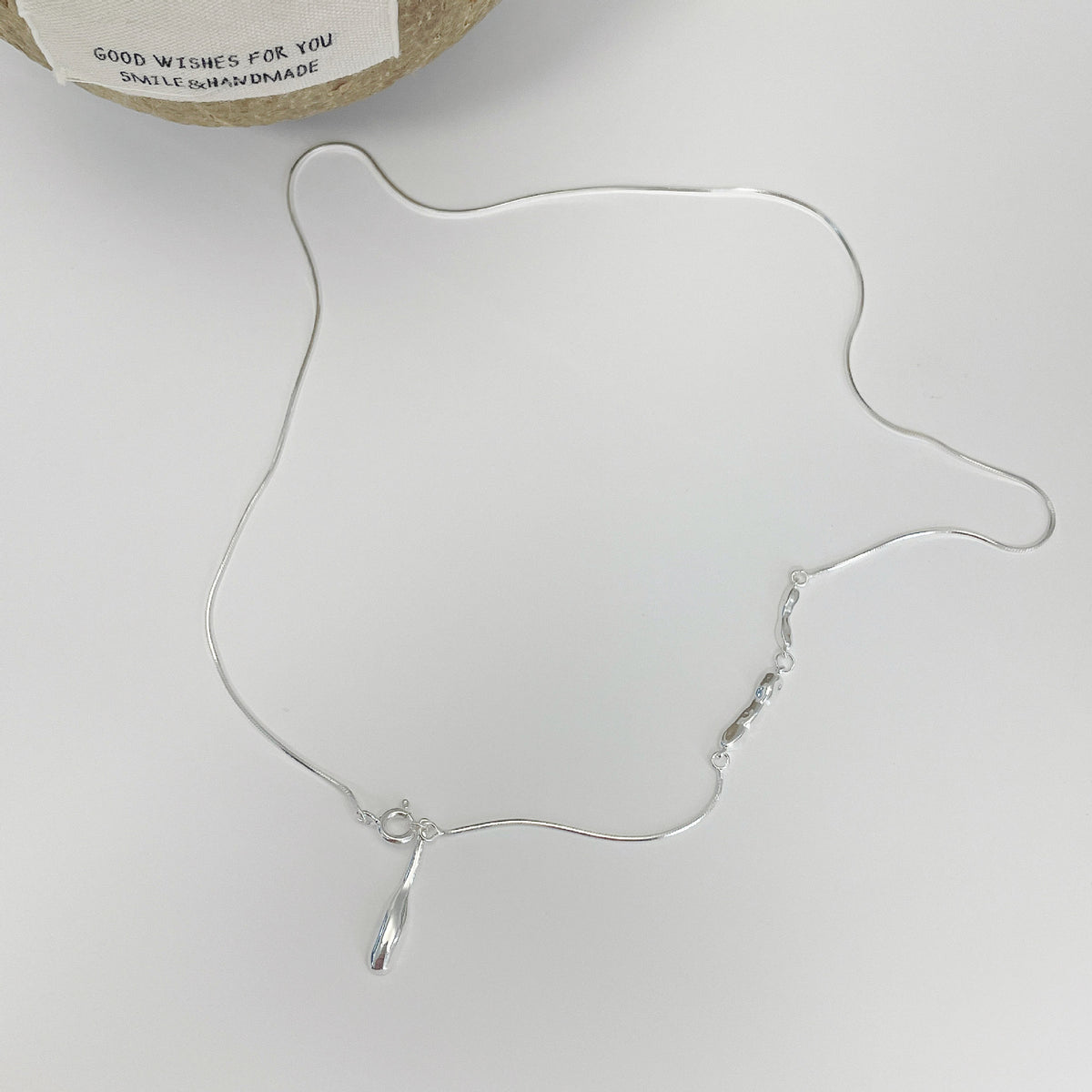 925 Silver Water Drop Pendant Necklace - Silvery