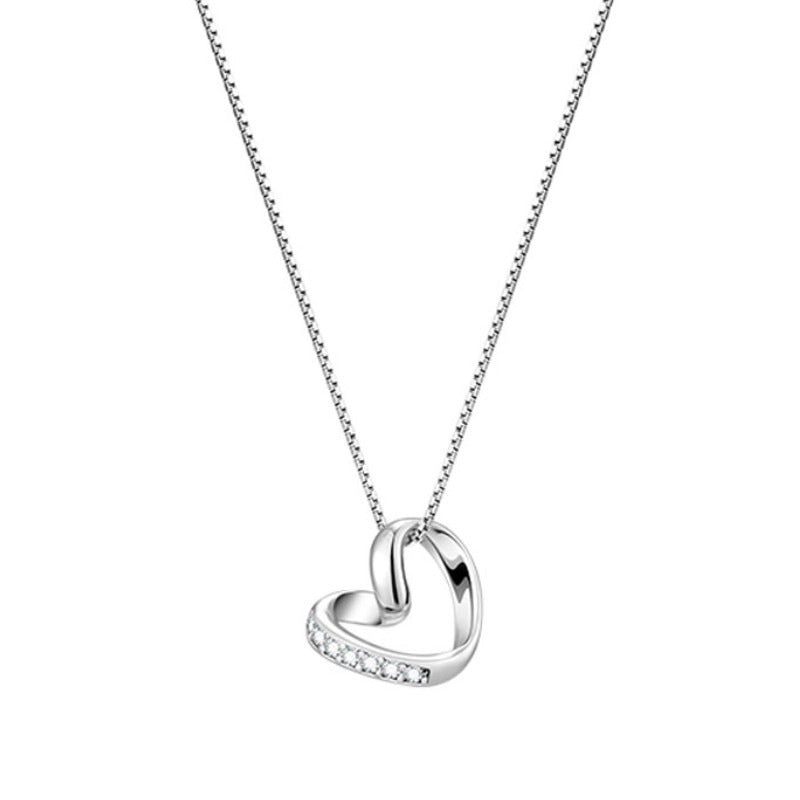 925 sterling silver heart-shaped necklace