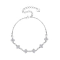 S925 Sterling Silver Four-Leaf Clover Moissanite Bracelet