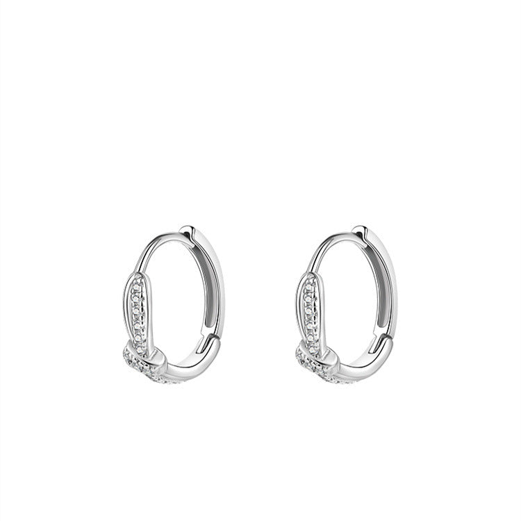 S925 sterling silver ear buckle - silvery