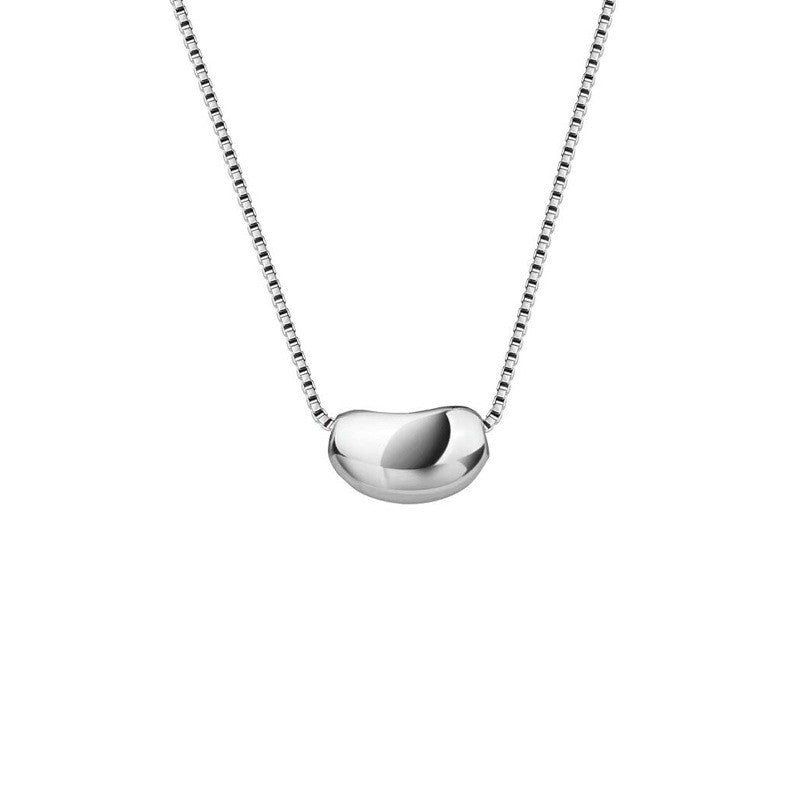 925 sterling silver bean pendant necklace