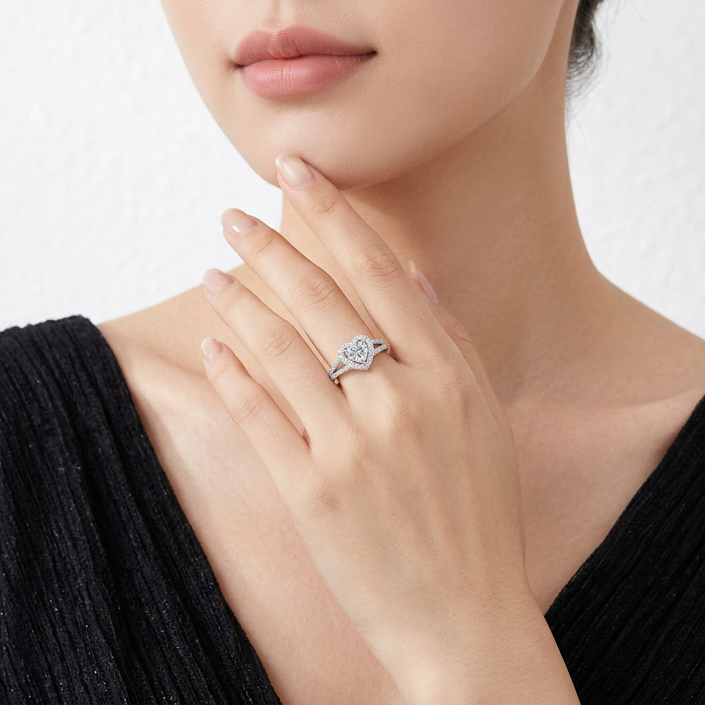 6.5mm Heart-Shaped Moissanite Ring – wholesale moissanite rings